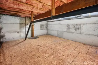 Crawl space back room. Crawl space is temperature controlled (heating and cooling).