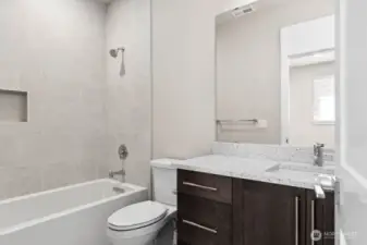Attached top floor secondary guest bedroom bathroom