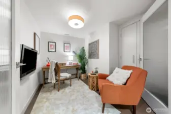 Den can be used for office or tv room. TV stays with condo.