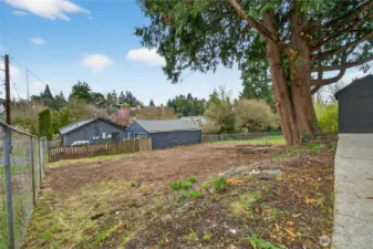 Oversized backyard with more potential.