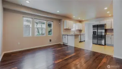 Dining Space with spacious kitchen.