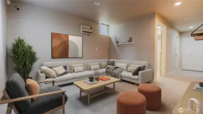 Virtually staged - Family room/Flex room