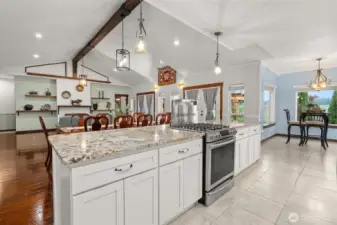 Open concept kitchen & dining.