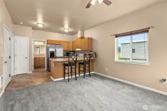 Living/open concept kitchen in 2 bedroom Apartment