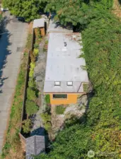Drone view of Main (south) home looking north, top of photo.