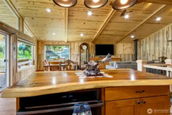 From kitchen into living area.