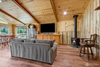 Cozy area to relax with propane stove.