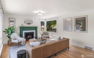 Living room with fireplace