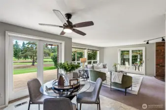 Informal dining with deck/backyard access.
