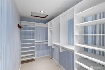 Walk-in closet off the primary bedroom.