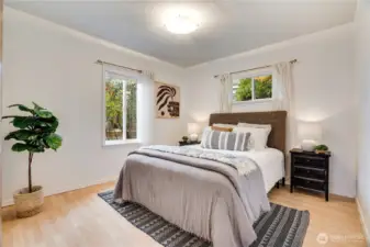 The simple, single-level layout includes 2 bedrooms and a full bath with an unfinished basement for extra space below.