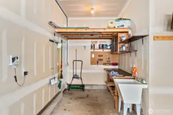 The garage includes this extra workshop/storage space.