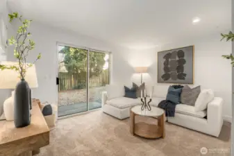 Third bedroom that can also be a lounge, media room or second living room. Access to the back yard for bbq's, pups or gardening.