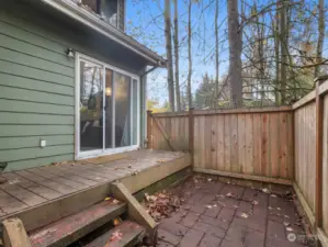 Private back patio off living room. Also has a large storage closet.