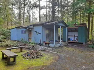 Outbuilding with a dirt floor adds no value for the sale, but may provide some use for the new owners.