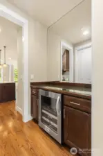 Butler's Pantry with wine cooler.