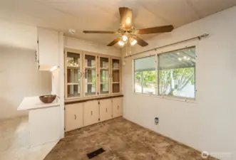 Dining area with built in hutch