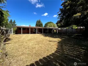Covered patio length of house