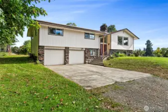Welcome home! 2,613 sf, 3 BRs & 1.75 baths on main; desirable open floor plan, walk-out basement with M-I-L potential, sited on 5 acres of prime farm land with multiple outbuildings in close-in, convenient location!