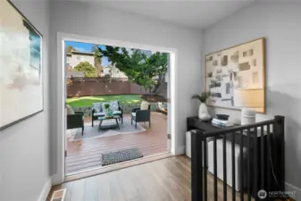 French doors to the backyard