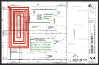 Double lot with two great homes. Level back yards (in red-approx 3,130 sq ft w/ garage, 3800 w/out garage.) Alley access, and slated to become L3 zoning (buyer to verify) Prime for development even with residential zoning.