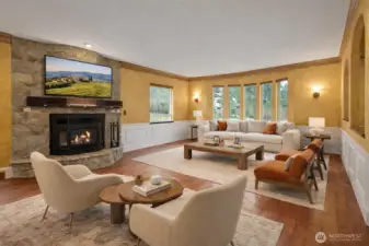 Great room virtually staged