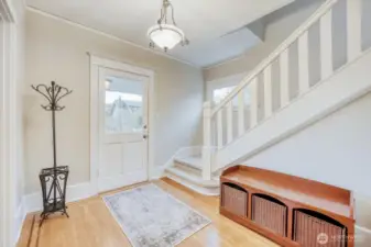 Open foyer with period detailing.