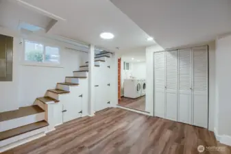 Bright lower level with bedroom and bath.