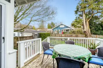 Deck space right off the kitchen.