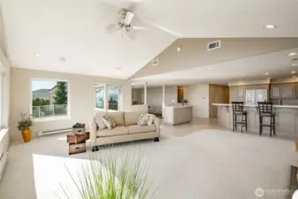 See deck access behind the love seat.