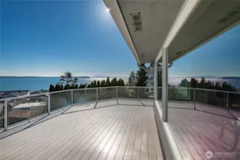 Deck is composite and spacious, with Mount Baker, Georgia straight and Island views . See finished off soffits.
