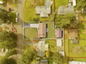 Bird's eye view showing approximate lot lines.