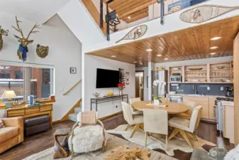 Loft space overlooks the main living area