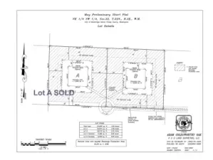 Short Plat showing proposed house site, ARPA, and setbacks, Expired septic plan and completed soil tests done.  No criticals.