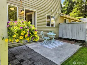 Extended back patio offers plenty of room for BBQ and outdoor furniture