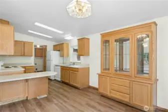 Kitchen with built in eating space