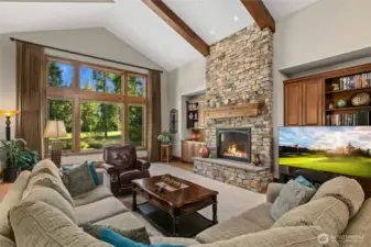 gas fireplace in living room