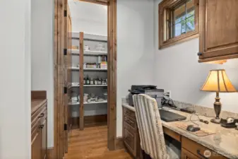 pantry and kitchen desk
