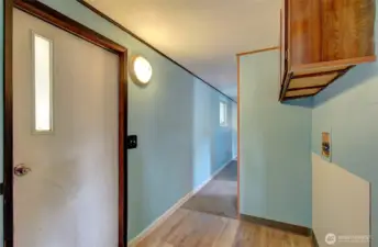 Laundry area and back door