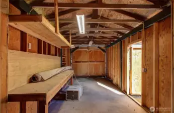 Interior of storage shed