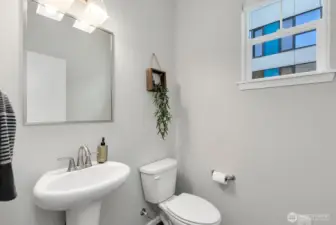 Main level half bath.