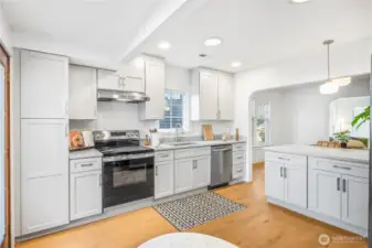 Well thought out kitchen with plenty of storage and work space.