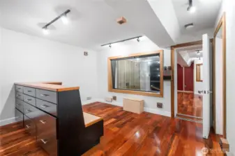 Professional recording studio and sound room. Complete list of all of the specific details available in attached documents. Fully decoupled and isolated rooms from the upper level. Fully renovated basement with steel support beam, Brazilian Mahogany plank flooring, new electrical, isolated AC and heat, steel core doors, both balanced and pass through options for audio connections. No expense spared for this incredible, purpose built studio space for the hobbiest or professional.