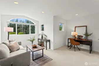 Cozy den on the upper level.  Is the only room that doesn't have a water view.