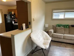 Living area looking at kitchen