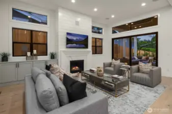 Great room that overlooks the private, spacious backyard