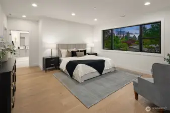 Designer primary suite with 5-piece bath