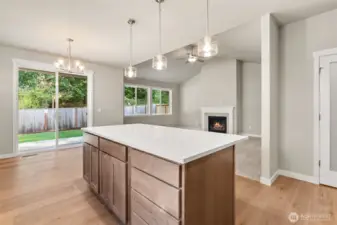 Lovely quartz counters throughout home.