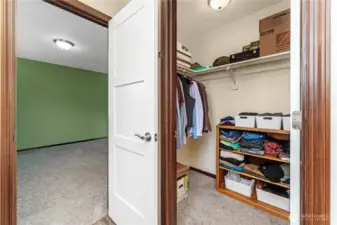 Walk-in closet in primary