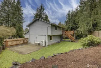 Fully fenced back yard.